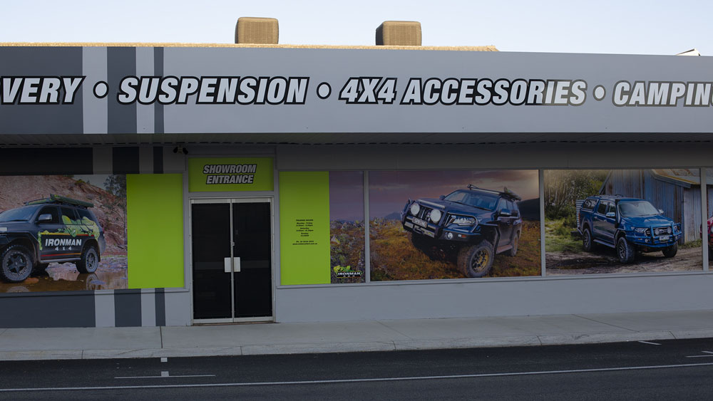 Midwest 4x4 commercial renovation showroom entrance zoomed out